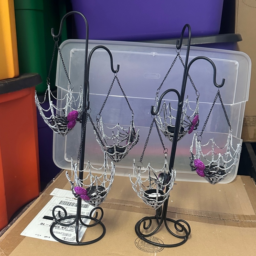Pier 1 Black and Silver Spider Web Hanging Decor